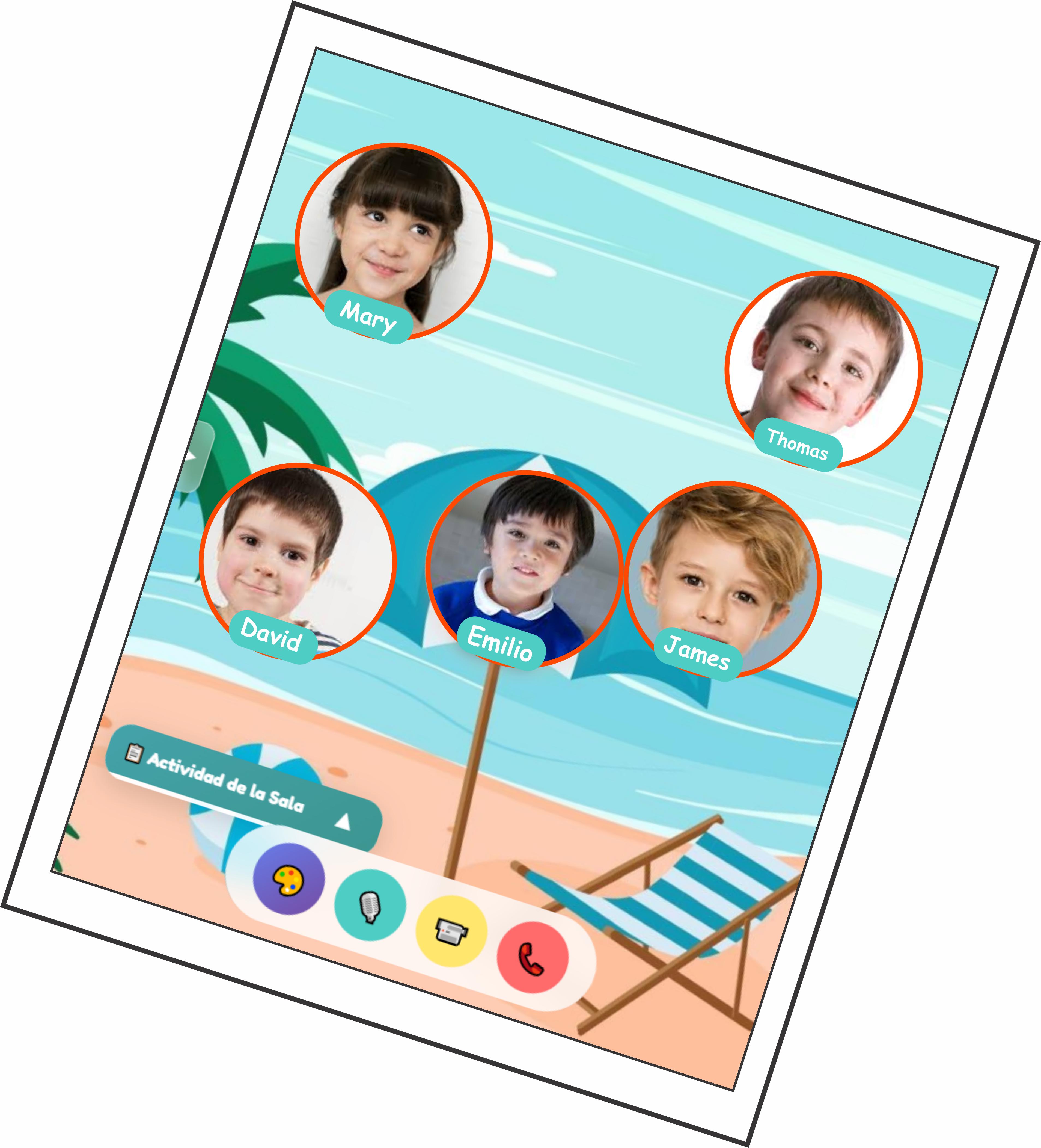 Niños jugando en BunnyClubs videollamadas seguras