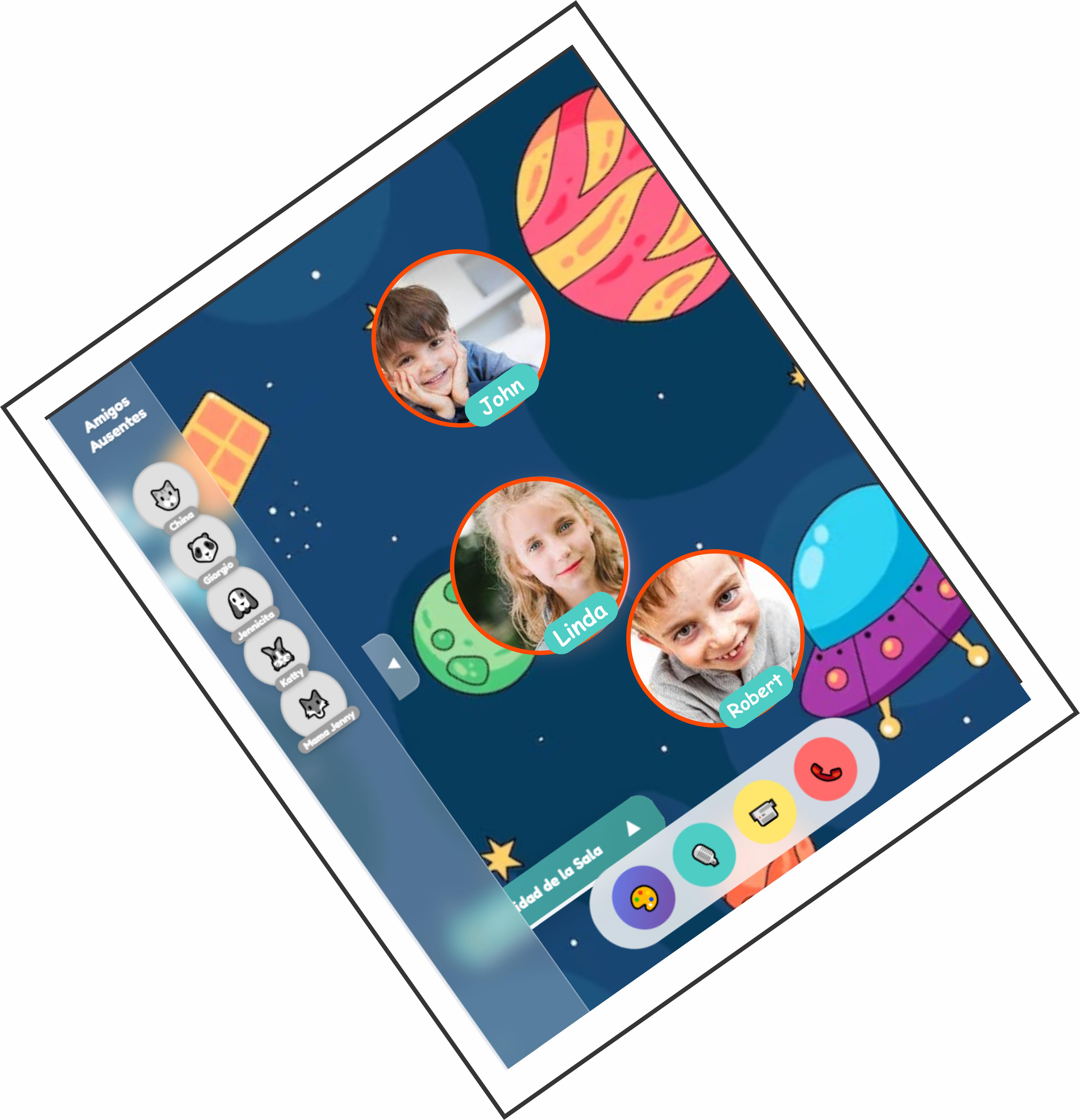 Sala de video divertida para niños con control parental